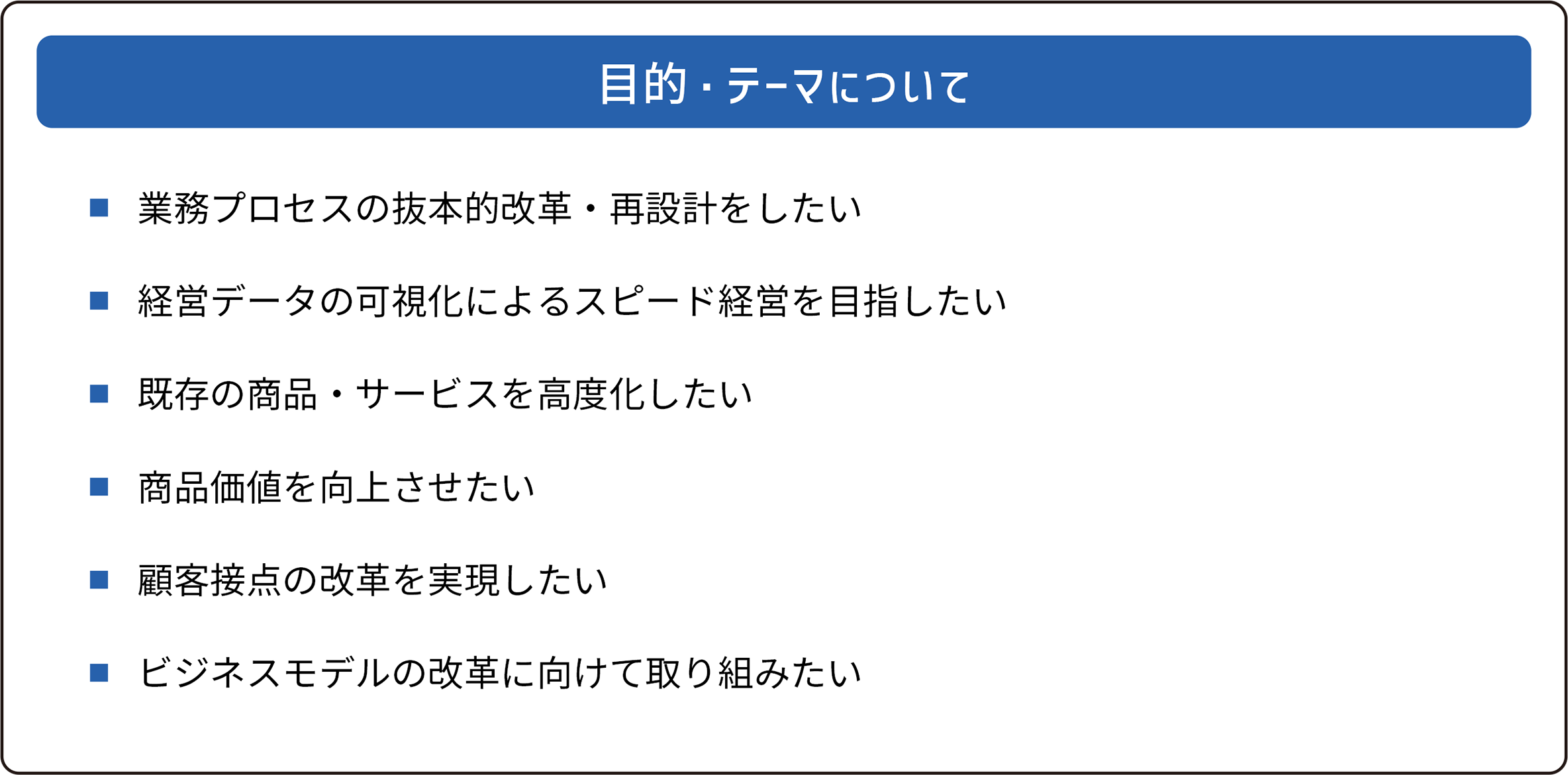 DX推進支援事業「目的・テーマ」