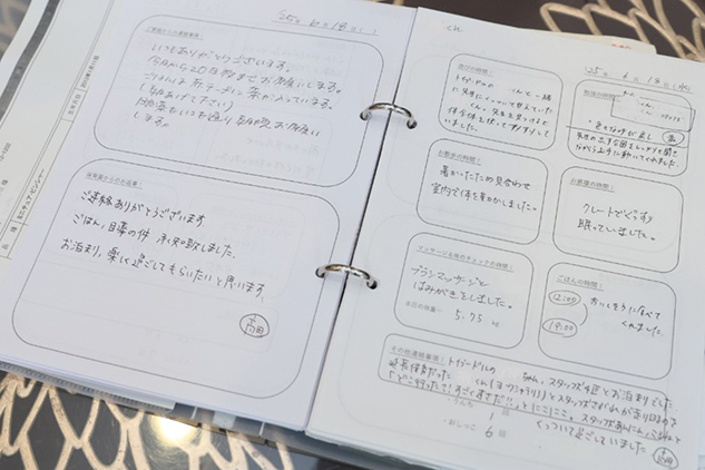 数年前まで使っていた手書きの連絡帳